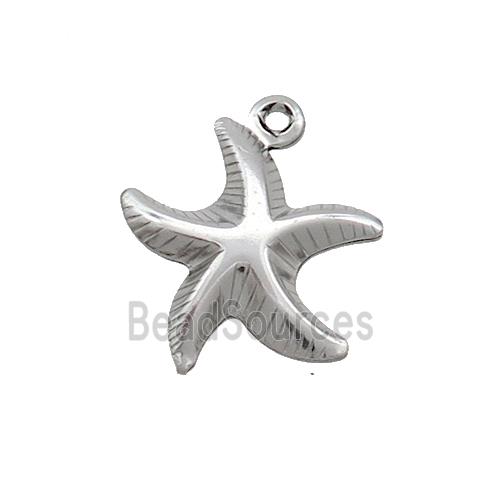 Raw Stainless Steel Starfish Charm Pendant