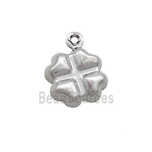 Raw Stainless Steel Clover Pendant