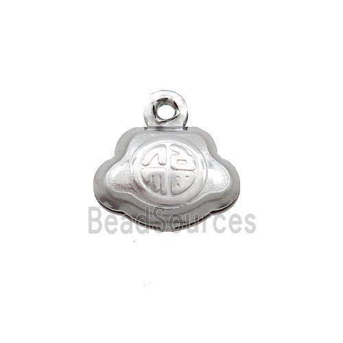 Raw Stainless Steel Charm Pendant