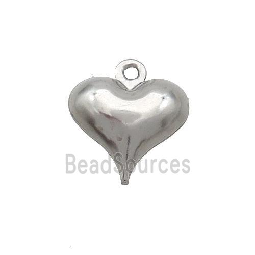 Raw Stainless Steel Heart Pendant