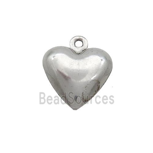 Raw Stainless Steel Heart Pendant