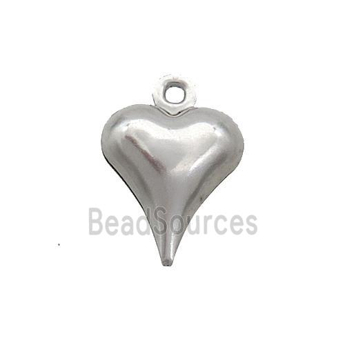 Raw Stainless Steel Heart Pendant