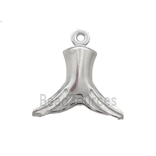 Raw Stainless Steel SharTail Charm Pendant