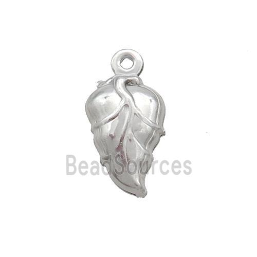 Raw Stainless Steel Leaf Pendant