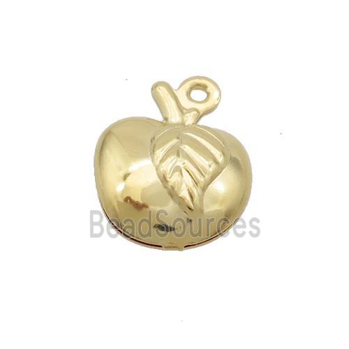 Stainless Steel Apple Pendant Gold Plated