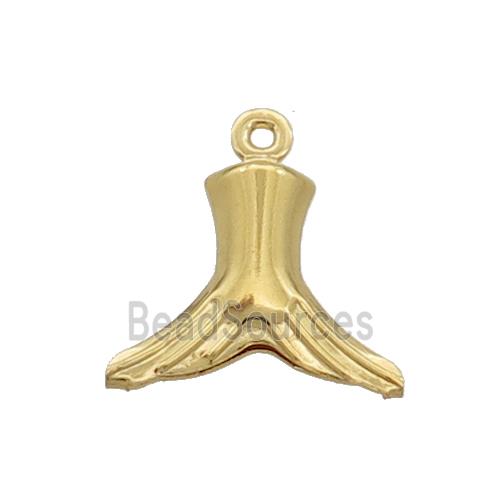 Stainless Steel SharkTail Pendant Gold Plated