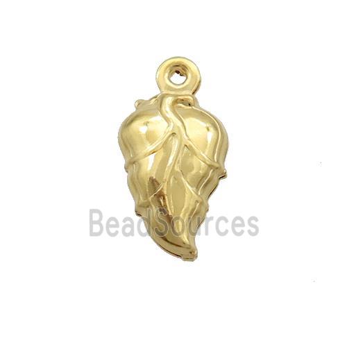 Stainless Steel Leaf Pendant Gold Plated