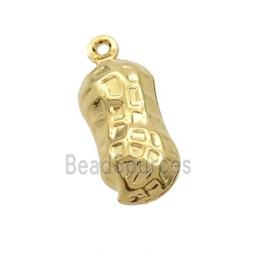 Stainless Steel Peanut Pendant Gold Plated