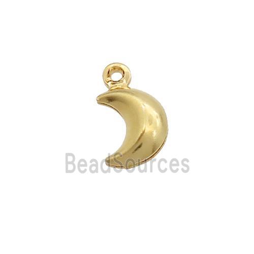 Stainless Steel Moon Pendant Gold Plated