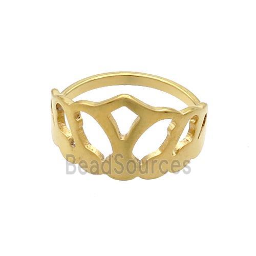 Stainless Steel Rings Crown Gold Plated