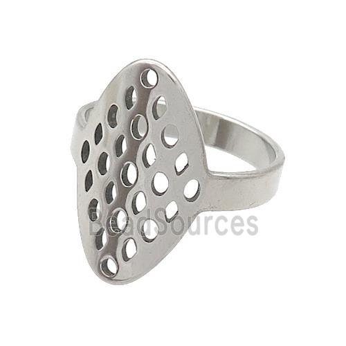 Stainless Steel ring, platinum plated