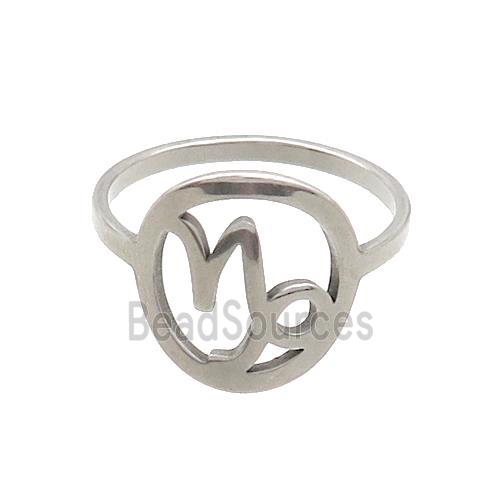 Raw Stainless Steel Rings Zodiac Virgo