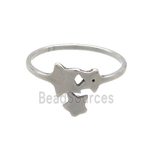 Raw Stainless Steel Rings Star