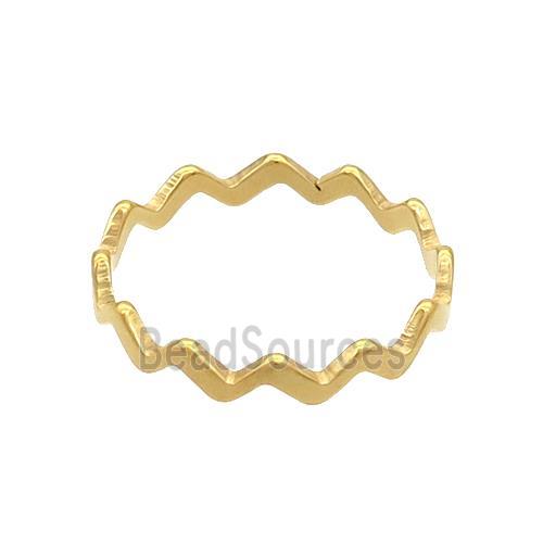 Stainless Steel Rings Wave Gold Plated