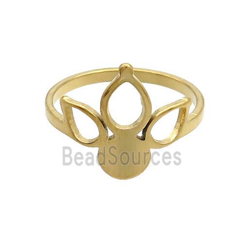 Stainless Steel Rings Crown Gold Plated