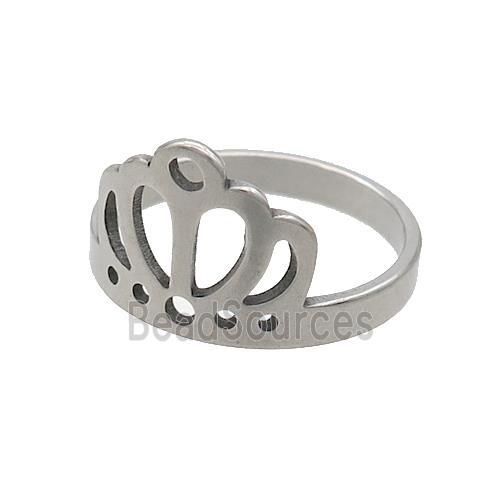 Raw Stainless Steel Crown Rings