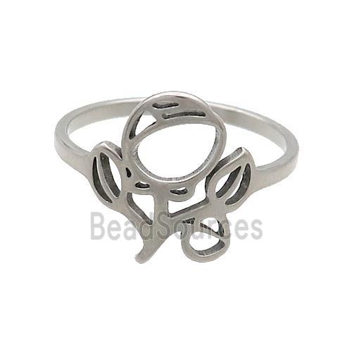 Raw Stainless Steel Rings Flower