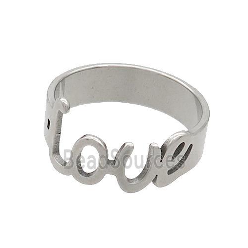 Raw Stainless Steel Rings LOVE