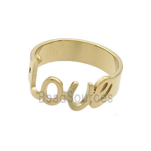 Stainless Steel Rings LOVE Gold Plated