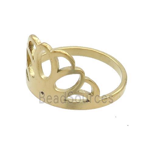 Stainless Steel Rings Crown Gold Plated