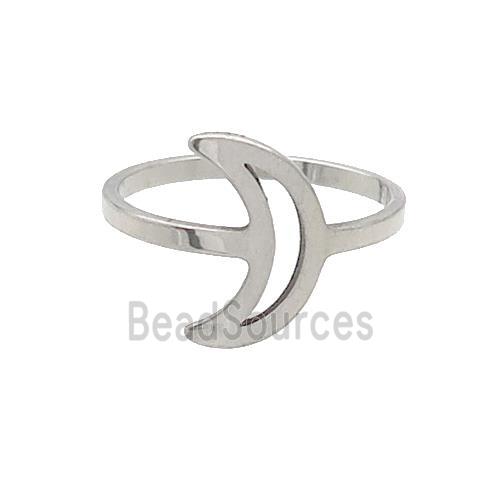 Raw Stainless Steel Rings Moon