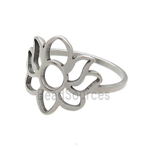 Raw Stainless Steel Rings Flower