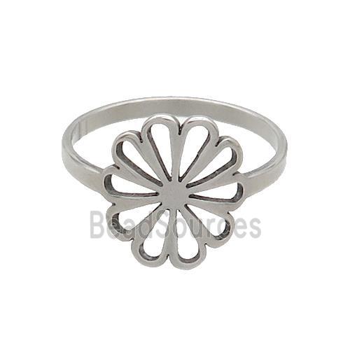 Stainless Steel ring, platinum plated