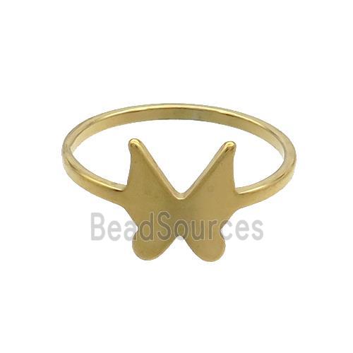 Stainless Steel Butterfly Rings Gold Plated