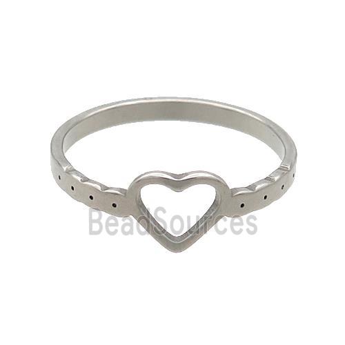 Raw Stainless Steel Heart Rings