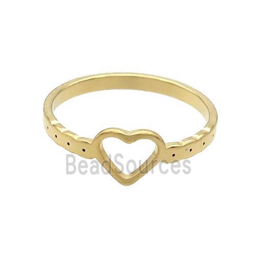 Stainless Steel Heart Rings Gold Plated