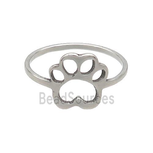 Raw Stainless Steel Rings Paw