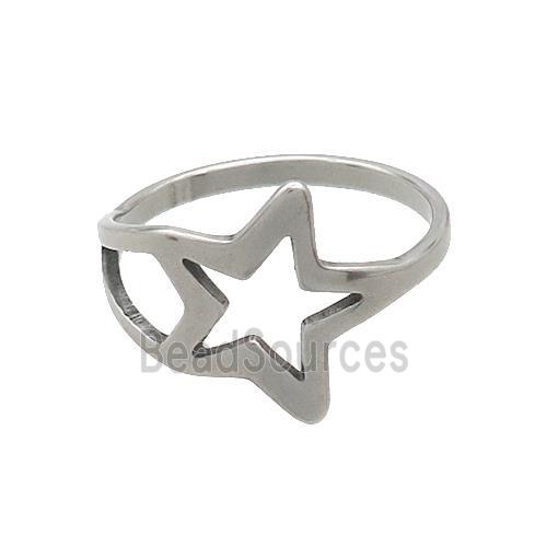 Raw Stainless Steel Star Rings