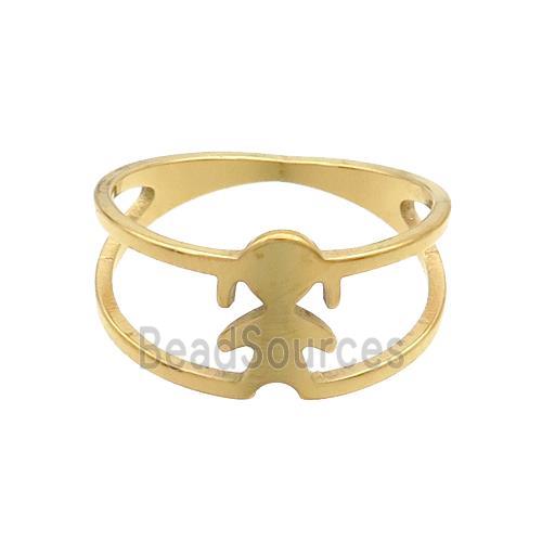 Stainless Steel Rings Girls Kids Gold Plated