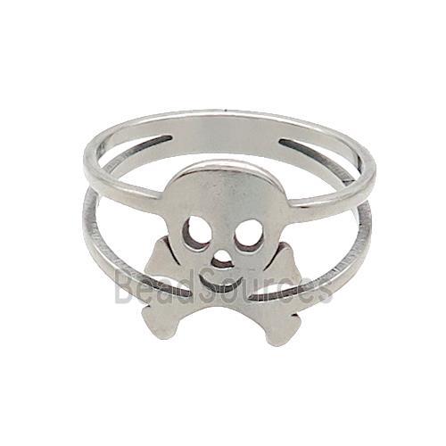 Raw Stainless Steel Skull Rings