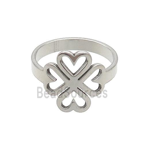 Raw Stainless Steel Rings Heart