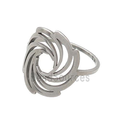 Raw Stainless Steel Rings Hot Wheels Swirl