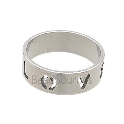 Raw Stainless Steel Rings LOVE