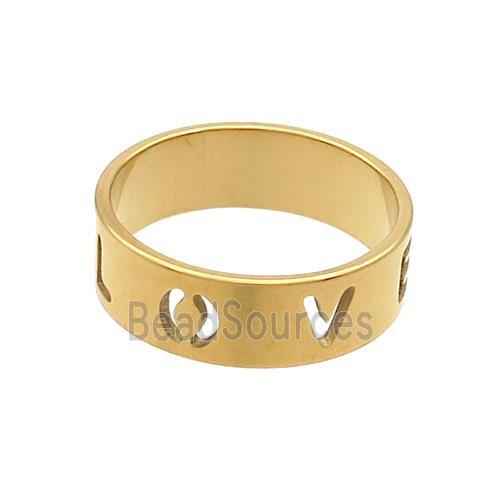 Stainless Steel Rings LOVE Gold Plated