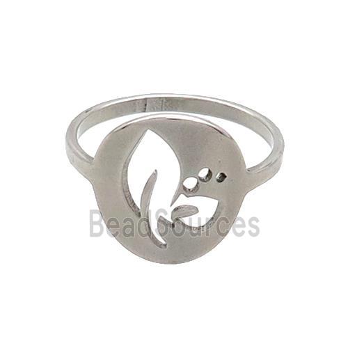 Raw Stainless Steel Rings Flower