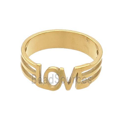 Stainless Steel Rings LOVE Gold Plated