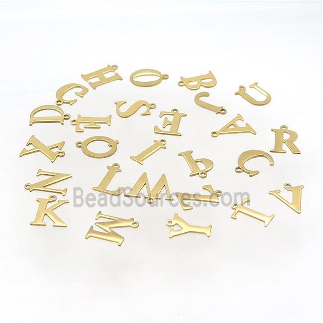 Stainless Steel Letter Pendant Mixed Alphabet Gold Plated