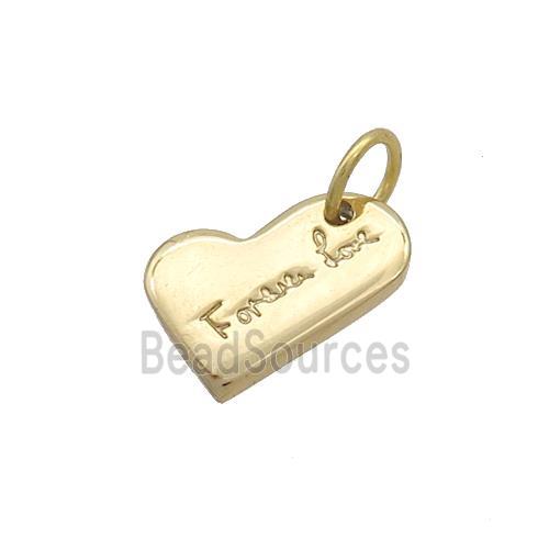 Stainless Steel Heart Pendant Forever Love Gold Plated