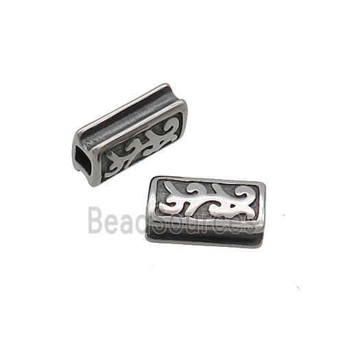 Stainless Steel Tube Beads Antique Silver