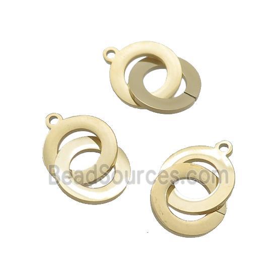 Stainless Steel Circle Ring PendantGold Plated