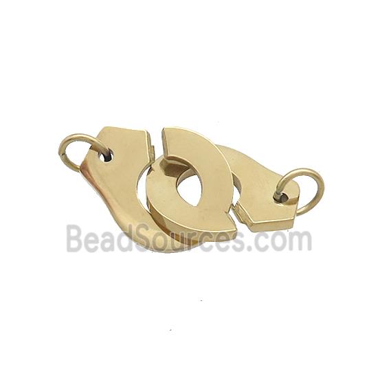 Stainless Steel Cuff Pendant Gold Plated