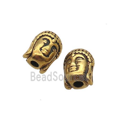 Stainless Steel Buddha Beads Large Hole Antique Gold