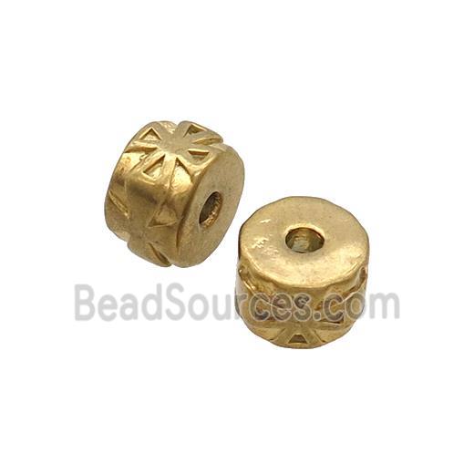 Stainless Steel Rondelle Beads Gold Plated