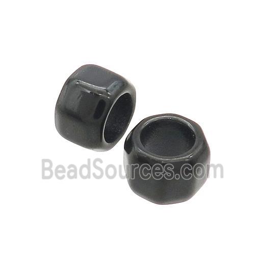 Stainless Steel Rondelle Beads Large Hole Black Plated