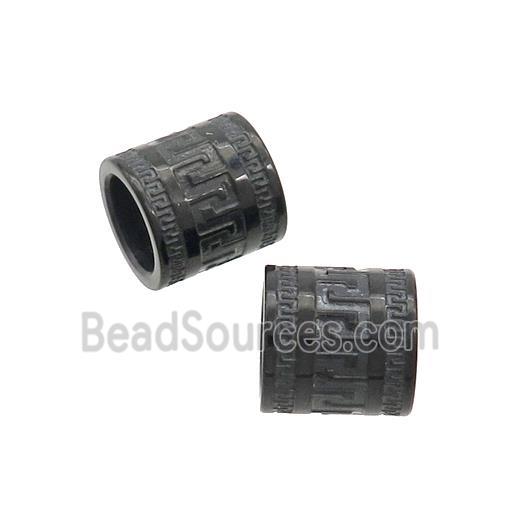 Stainless Steel Tube Beads Large Hole Black Plated