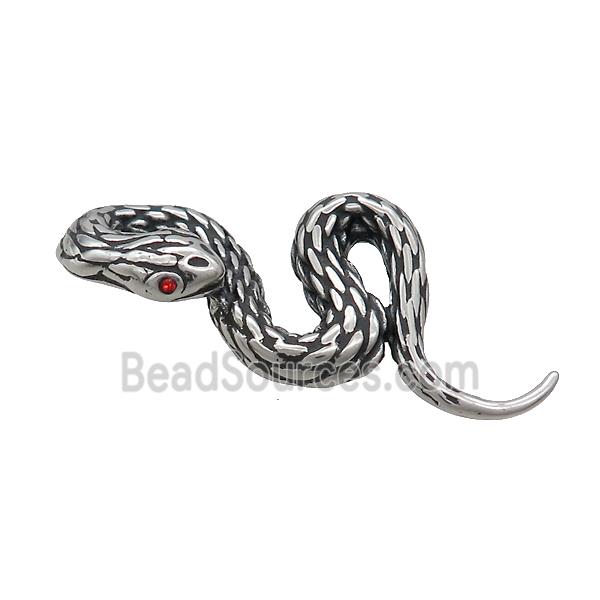 Stainless Steel Snake Pendant Antique Silver